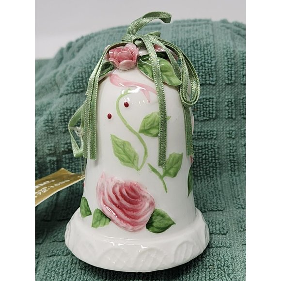 Set Of 4‎ Vintage Roman, Inc Ornaments Summer Blooms Pink Rose With Tags - Picture 13 of 16